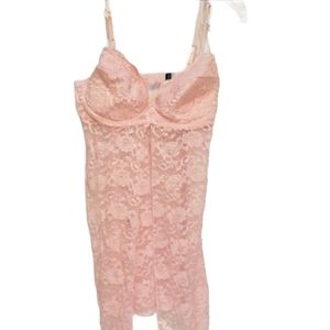 Women's  Rampage Intimates Pink Lace Sexy Teddy 1X